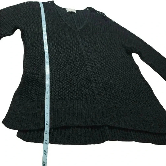 Universal Thread Black Knit V Neck Sweater Oversized slide side XS Long sleeves - Picture 7 of 11